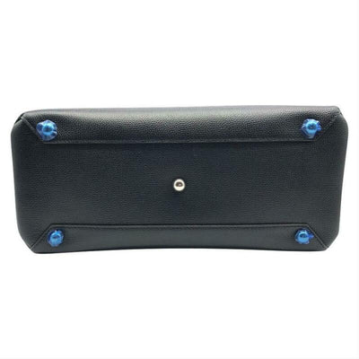 Burberry Banner Medium Black Leather Satchel