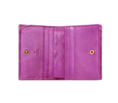 Gucci Pink Horsebit Marmont Trapuntata Flap Card Case Logo Icon Quilted Metallic