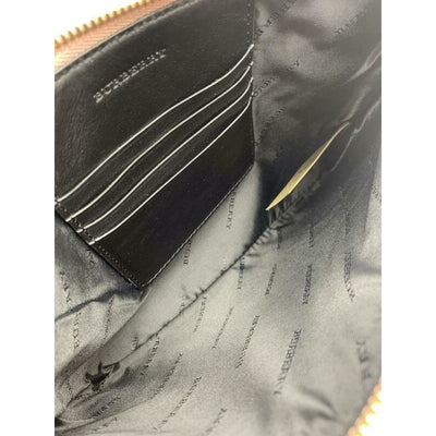 Burberry Peyton Sequin House Check Pink Metallic Brown Canvas Cross Body Bag