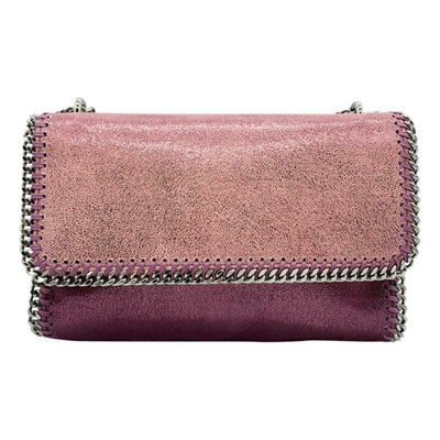Stella McCartney Falabella Shaggy Deer Metallic Purple Faux Leather Shoulder Bag
