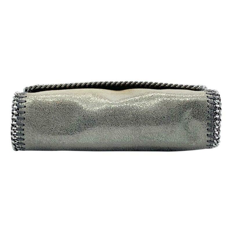 Stella McCartney Ombre Falabella Shaggy Deer Metallic Grey Faux Leather Shoulder