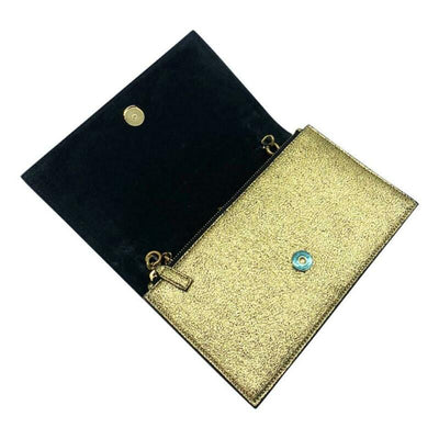 Saint Laurent Monogram Kate Tassel Monogram Metallic Gold Leather Cross Body Bag