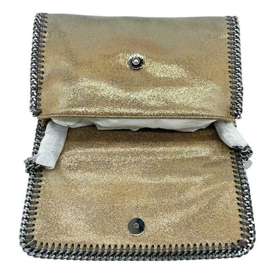 Stella McCartney Ombre Falabella Shaggy Deer Metallic Grey Faux Leather Shoulder