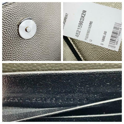 Saint Laurent Monogram Kate Tassel Metallic Monogram Silver Leather Cross Body