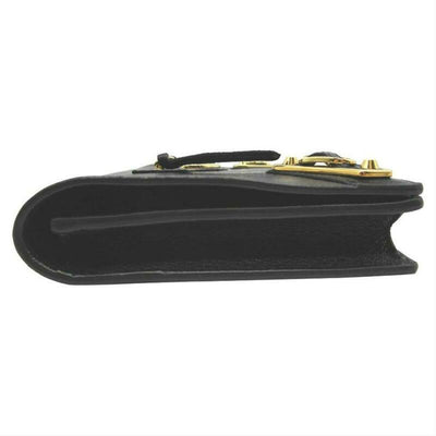 Balenciaga Metallic Edge Chain Gold Chain Wallet Black Leather Cross Body Bag