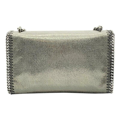 Stella McCartney Ombre Falabella Shaggy Deer Metallic Grey Faux Leather Shoulder