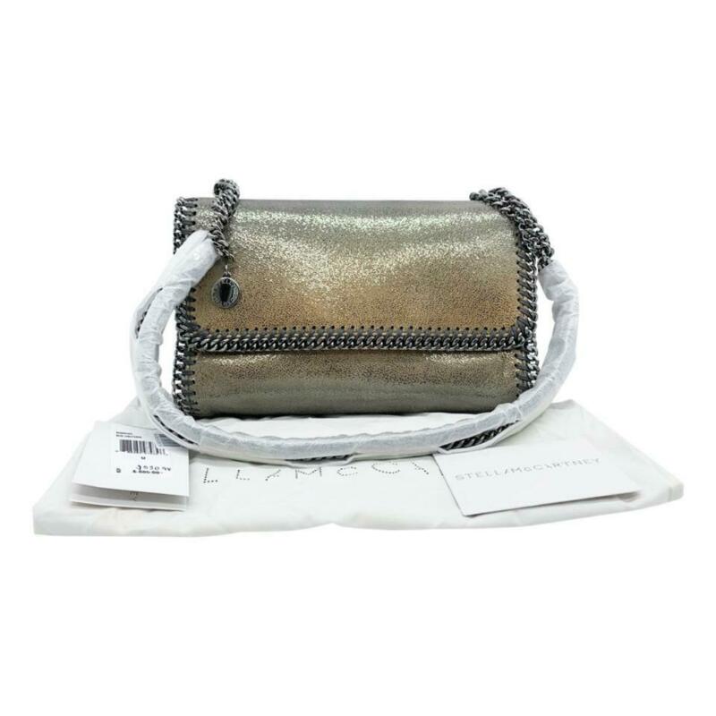 Stella McCartney Ombre Falabella Shaggy Deer Metallic Grey Faux Leather Shoulder