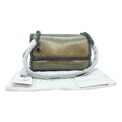 Stella McCartney Ombre Falabella Shaggy Deer Metallic Grey Faux Leather Shoulder