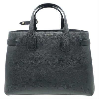 Burberry Banner Medium Black Leather Satchel