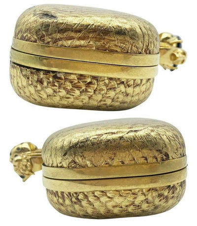 Alexander McQueen Knuckle Duster Metallic Skull Gold Snakeskin Leather Clutch