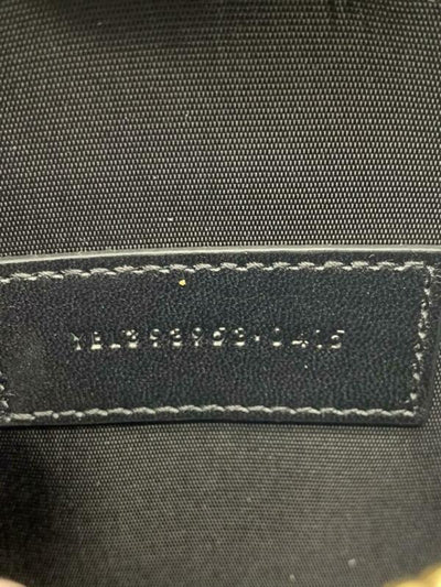 Saint Laurent Chain Wallet Small Envelop Metallic Monogram Silver Leather Cross