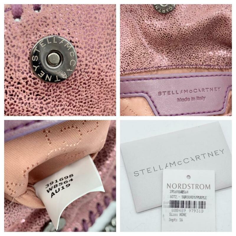 Stella McCartney Tiny Falabella Metallic Shaggy Deer Purple Faux Leather