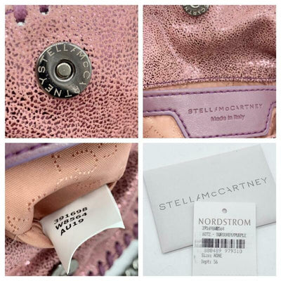 Stella McCartney Tiny Falabella Metallic Shaggy Deer Purple Faux Leather