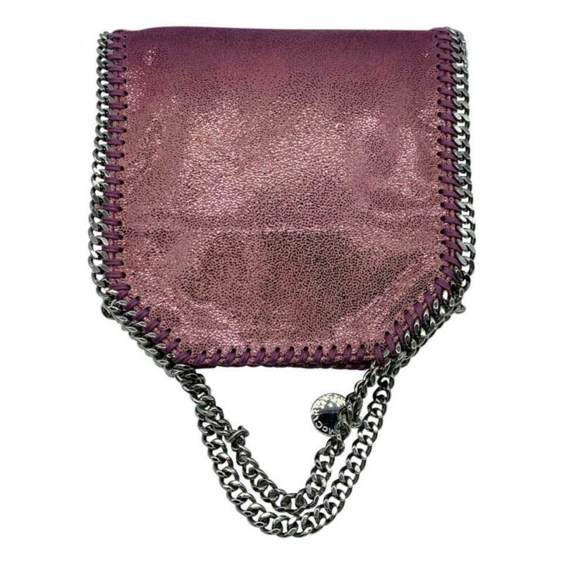 Stella McCartney Tiny Falabella Metallic Shaggy Deer Purple Faux Leather