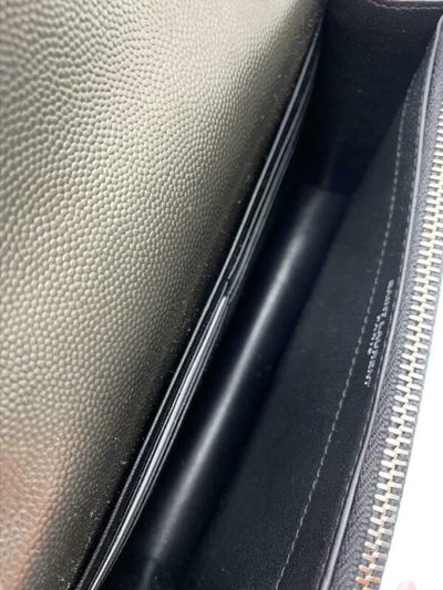 Saint Laurent Monogram Kate Tassel Metallic Monogram Silver Leather Cross Body