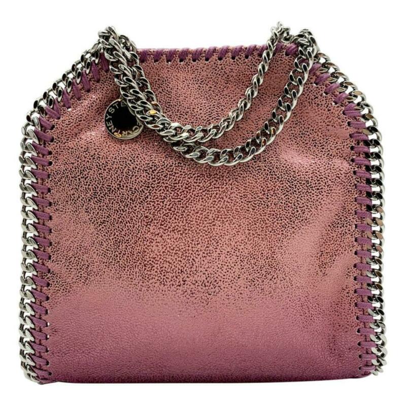Stella McCartney Tiny Falabella Metallic Shaggy Deer Purple Faux Leather
