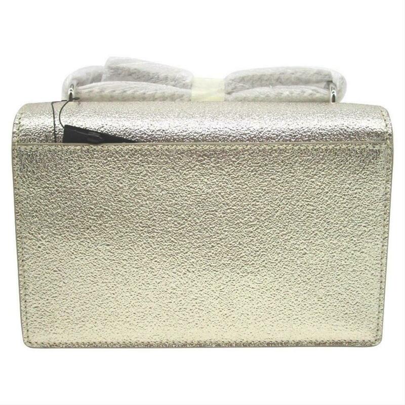 Saint Laurent Monogram Sunset Metallized Metallic Gold Leather Cross Body Bag