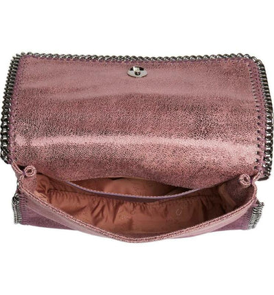Stella McCartney Falabella Shaggy Deer Metallic Purple Faux Leather Shoulder Bag