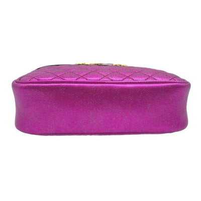 Gucci Camera Quilted Metallic Pink Leather Cross Body Bag