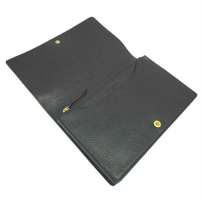 Balenciaga Metallic Edge Chain Gold Chain Wallet Black Leather Cross Body Bag