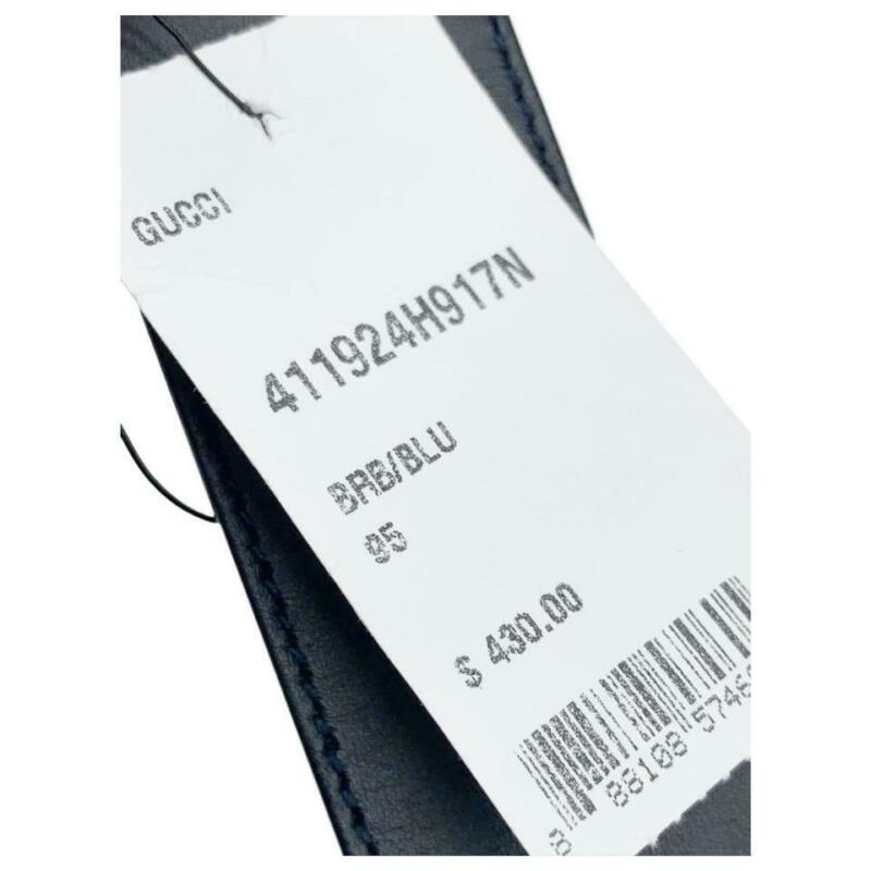 Gucci Blue W Web W/ Interlocking G Logo Icon 95 38 Belt