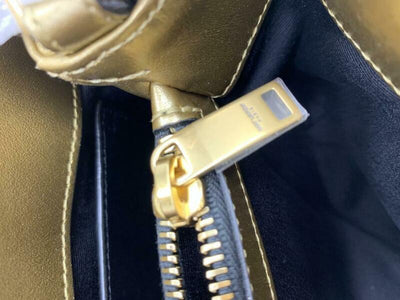 Saint Laurent Monogram Loulou Small Metallic Monogram Gold Leather Shoulder Bag