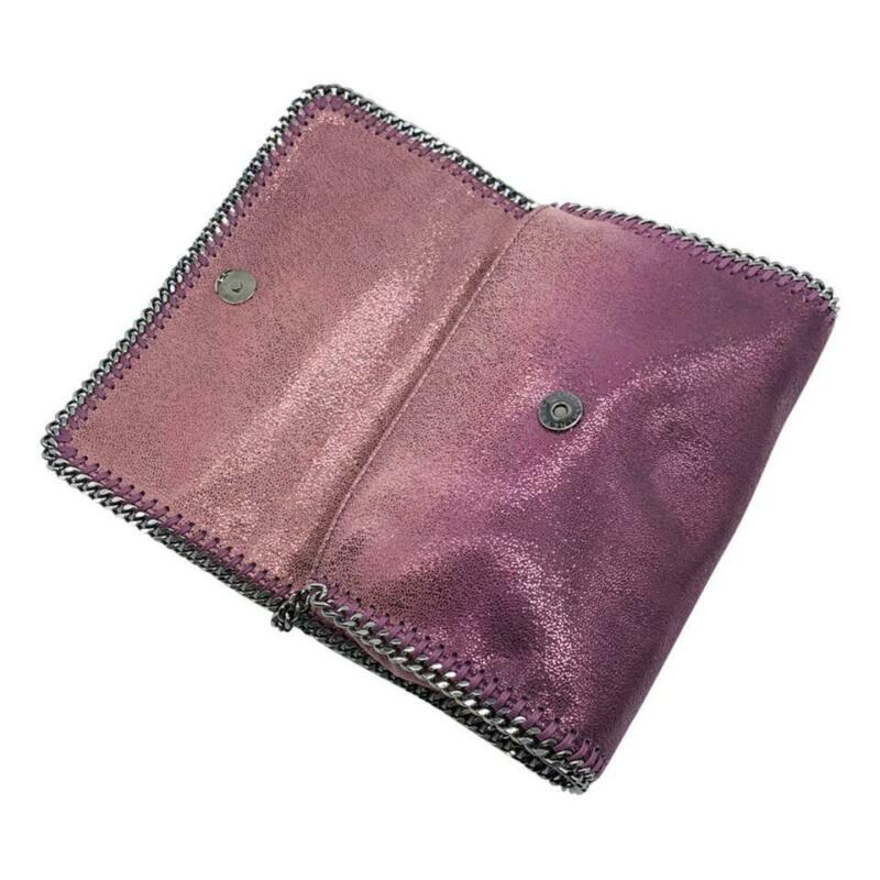 Stella McCartney Falabella Shaggy Deer Metallic Purple Faux Leather Shoulder Bag