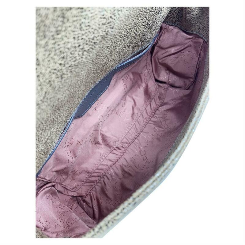 Stella McCartney Ombre Falabella Shaggy Deer Metallic Grey Faux Leather Shoulder