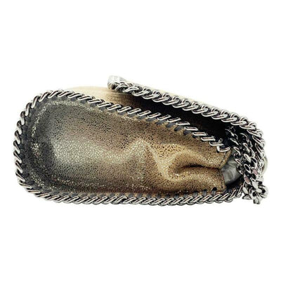 Stella McCartney Ombre Falabella Shaggy Deer Metallic Grey Faux Leather Shoulder