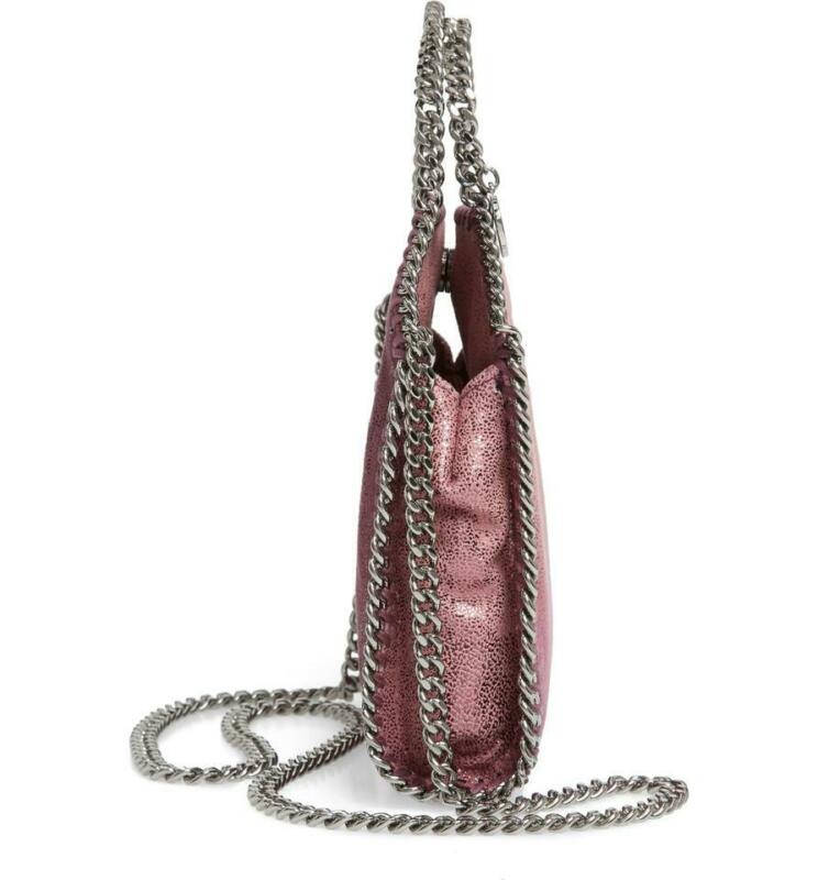 Stella McCartney Tiny Falabella Metallic Shaggy Deer Purple Faux Leather