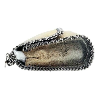 Stella McCartney Ombre Falabella Shaggy Deer Metallic Grey Faux Leather Shoulder