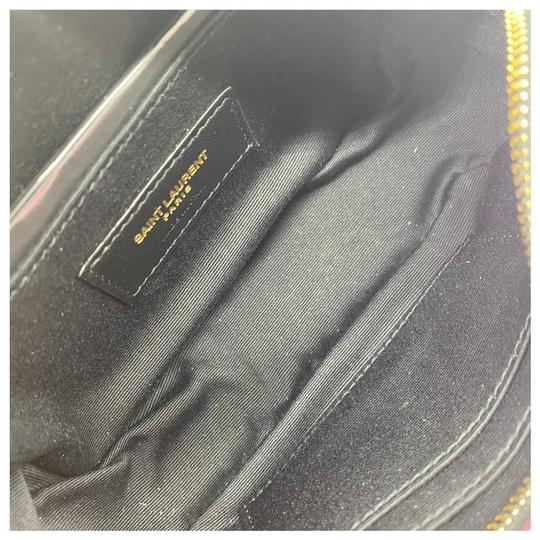 Saint Laurent Camera Monogram Loulou Belt Lou Metallic Calfskin with Tassel Pink Leather Messenger Bag