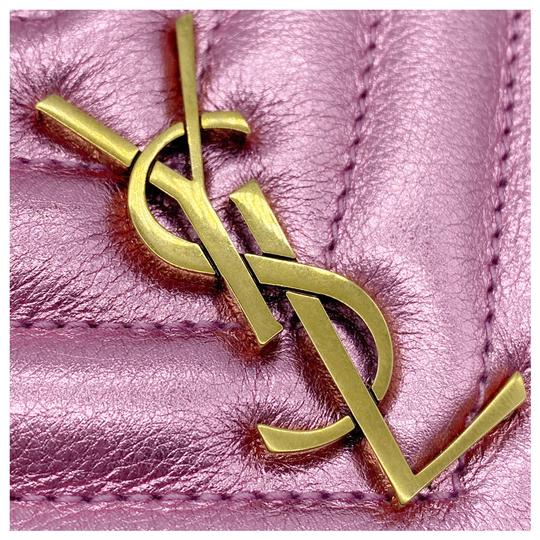 Saint Laurent Camera Monogram Loulou Belt Lou Metallic Calfskin with Tassel Pink Leather Messenger Bag