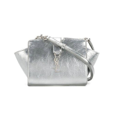 NEW Saint Laurent Monogram Cabas Toy Metallic Leather Cross Body Bag