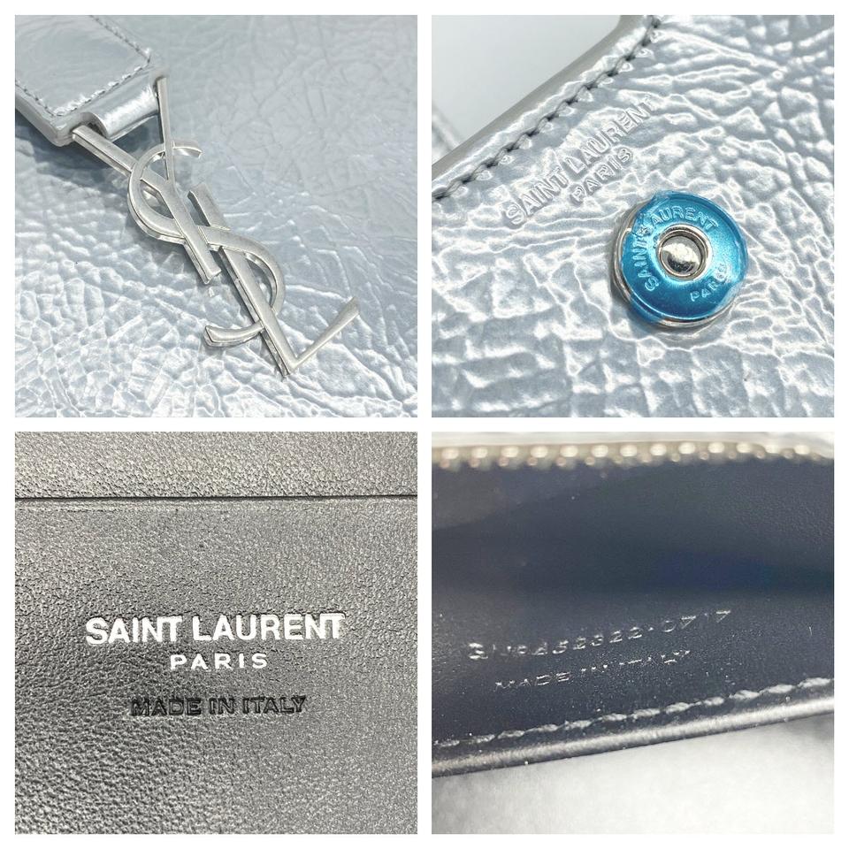 NEW Saint Laurent Monogram Cabas Toy Metallic Leather Cross Body Bag