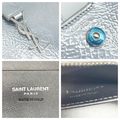 NEW Saint Laurent Monogram Cabas Toy Metallic Leather Cross Body Bag