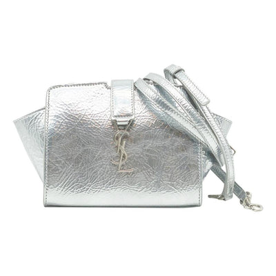 NEW Saint Laurent Monogram Cabas Toy Metallic Leather Cross Body Bag