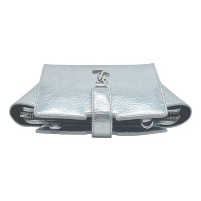 NEW Saint Laurent Monogram Cabas Toy Metallic Leather Cross Body Bag