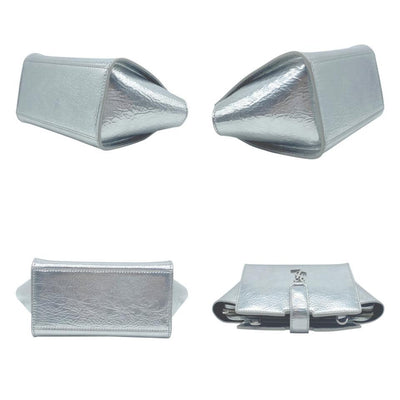 NEW Saint Laurent Monogram Cabas Toy Metallic Leather Cross Body Bag