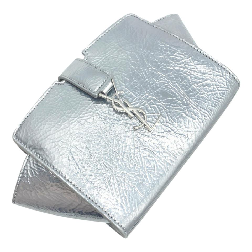 NEW Saint Laurent Monogram Cabas Toy Metallic Leather Cross Body Bag