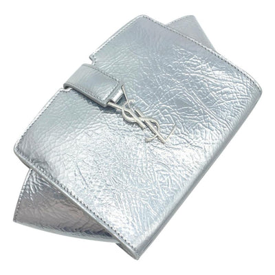 NEW Saint Laurent Monogram Cabas Toy Metallic Leather Cross Body Bag