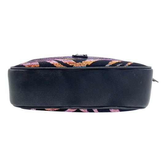 Saint Laurent Monogram Camera Lou Metallic Tiger Stripe Black Leather Cross Body Bag