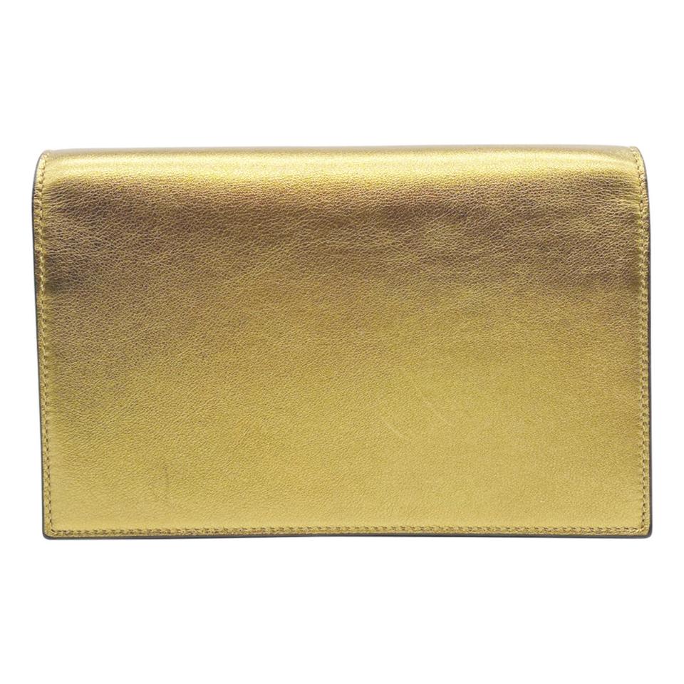 Saint Laurent Monogram Kate Chain Wallet Tassel Metallic Bronze Gold Leather Shoulder Bag