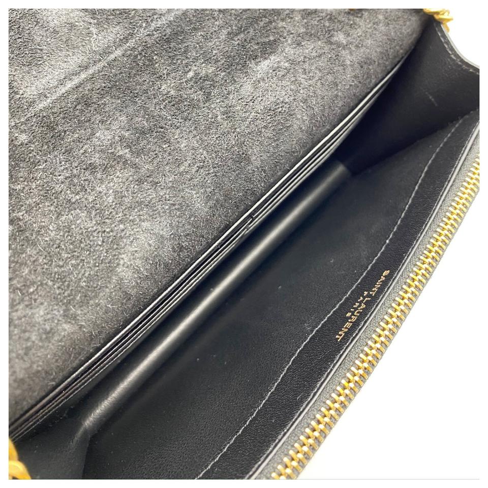 Saint Laurent Monogram Kate Chain Wallet Tassel Metallic Bronze Gold Leather Shoulder Bag