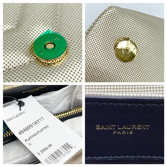 Saint Laurent Monogram Loulou Small Embossed Metallic Gold Leather Shoulder Bag