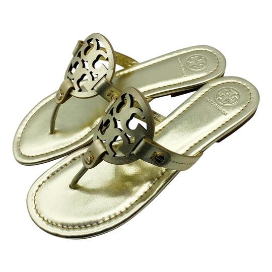 Tory Burch Gold Miller Flip Flop Metallic Sandals