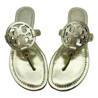 Tory Burch Gold Miller Flip Flop Metallic Sandals