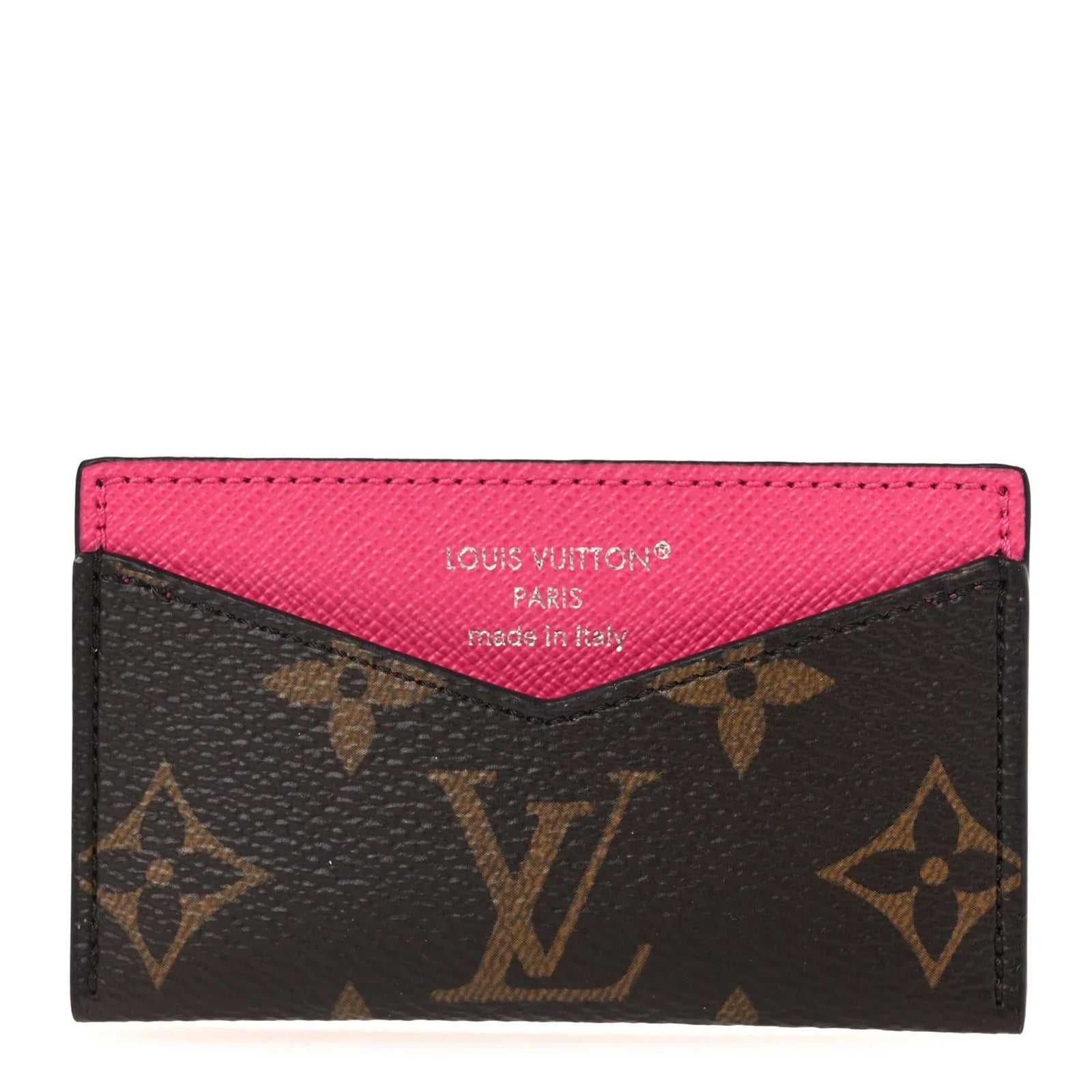 $375 Louis Vuitton Monogram Kirigami Card Holder Insert Pondichery Pink