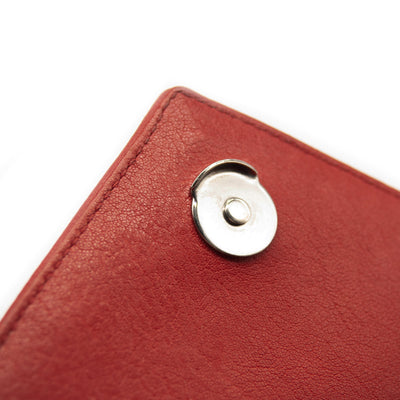 SAINT LAURENT Sheepskin Matelasse Chevron Medium Monogram Chain Bag Red