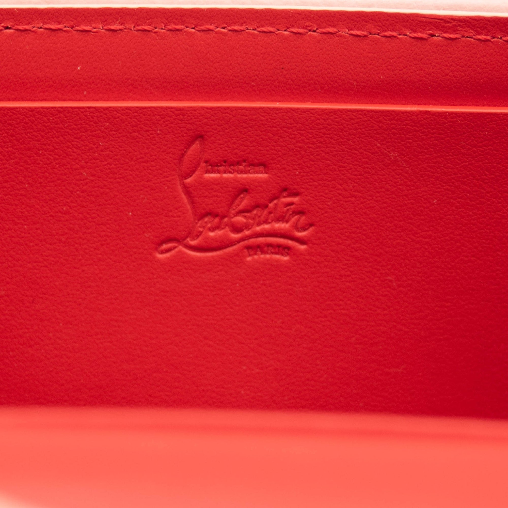 NEW Christian Louboutin Carasky Empire Leather Clutch Pink Crossbody Shoulder Bag WOC (Copy)